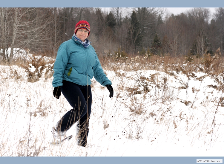 Striding bravely cross country